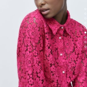 Brand new with tags! Zara pink lace top